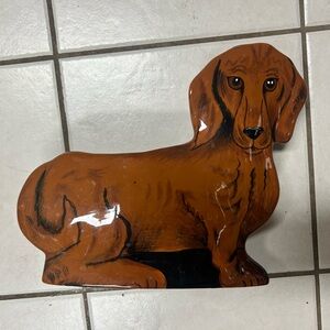 Brown dachshund planter by Nina Lyman